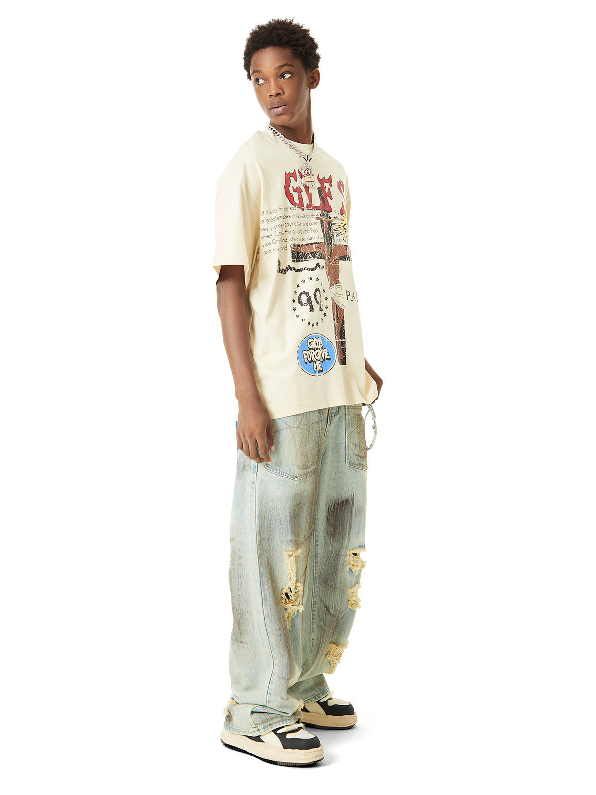 Sneakerhill Retro Washed Reverse Design Hip-Hop Jeans - sneakerhillcom