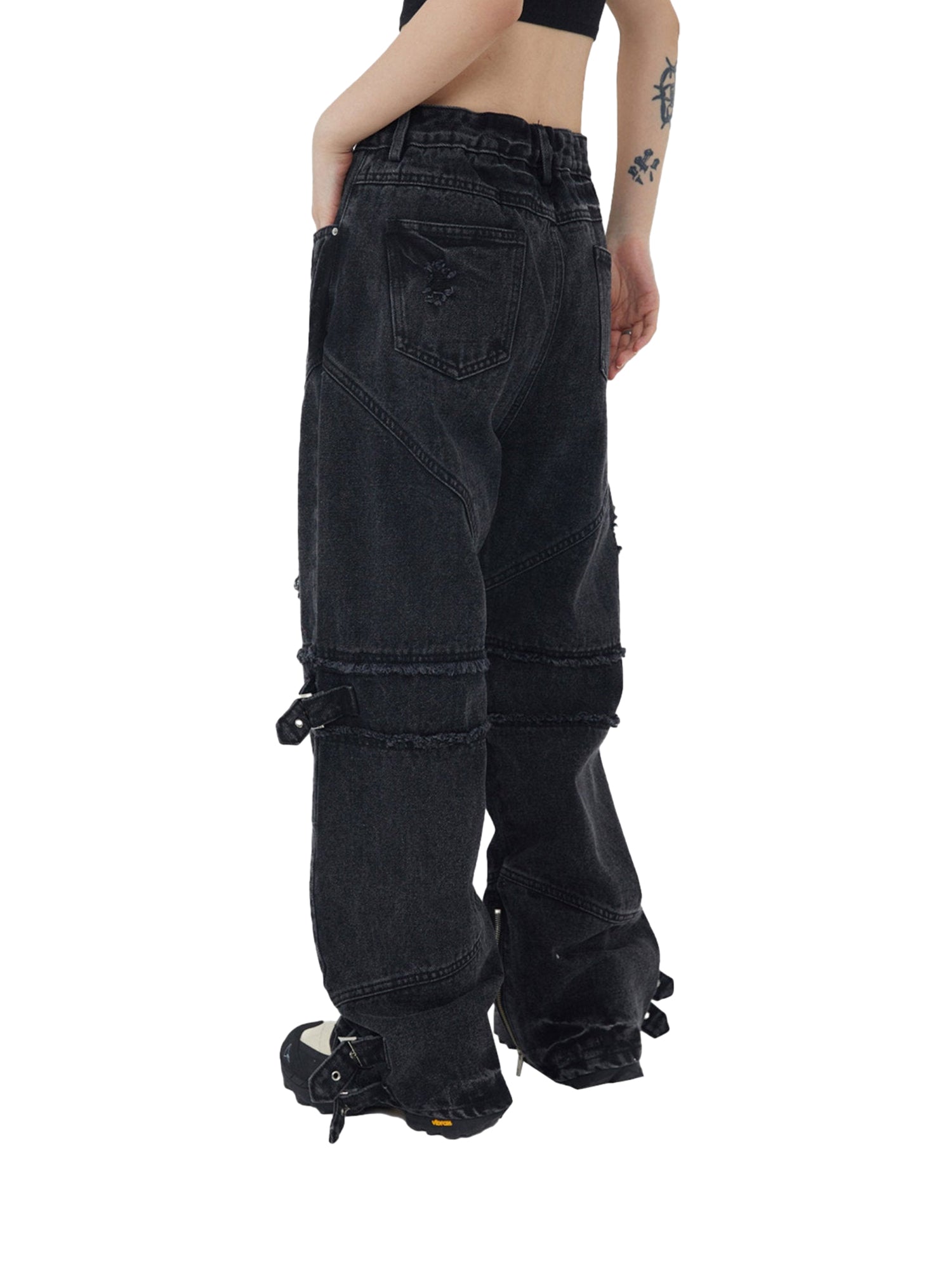 Hip-hop Retro Wash Old Punk Denim Pants-1456 SP221219SI04