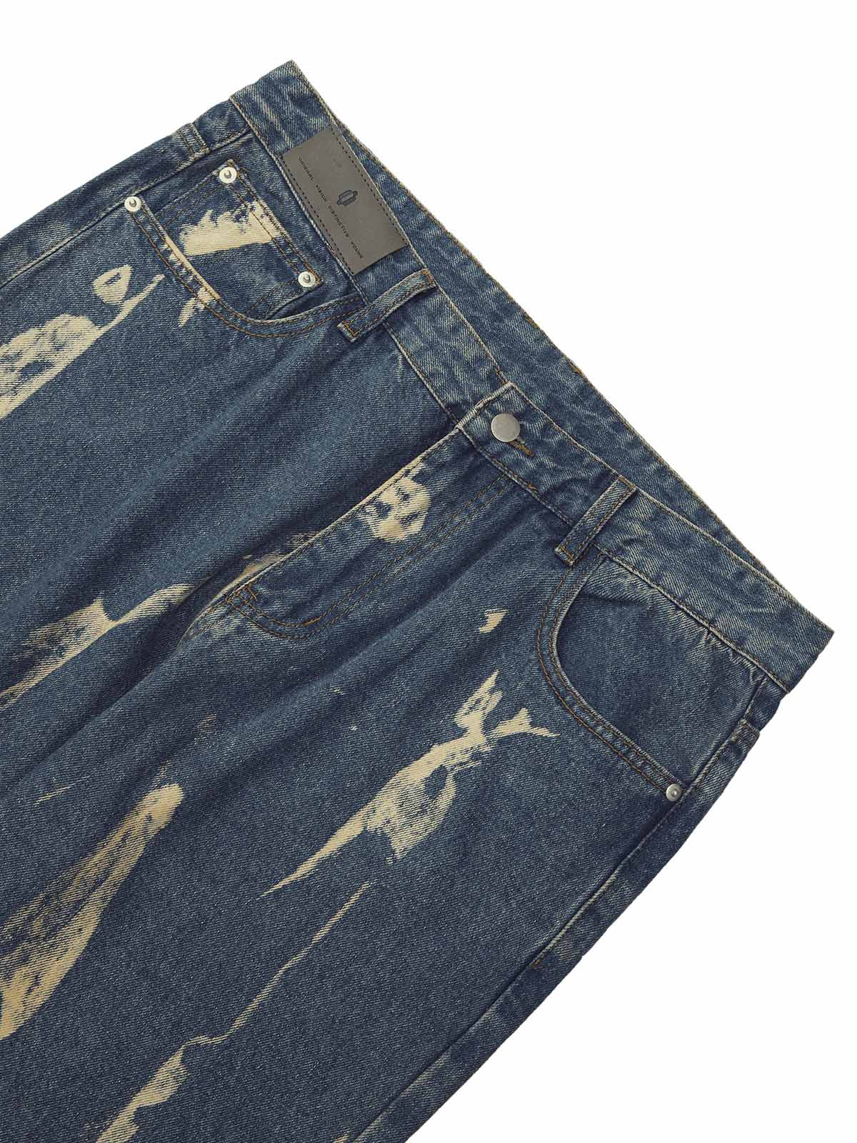 Sneakerhill Lightning Flying Tie-Dye Hip-Hop Jeans - sneakerhillcom