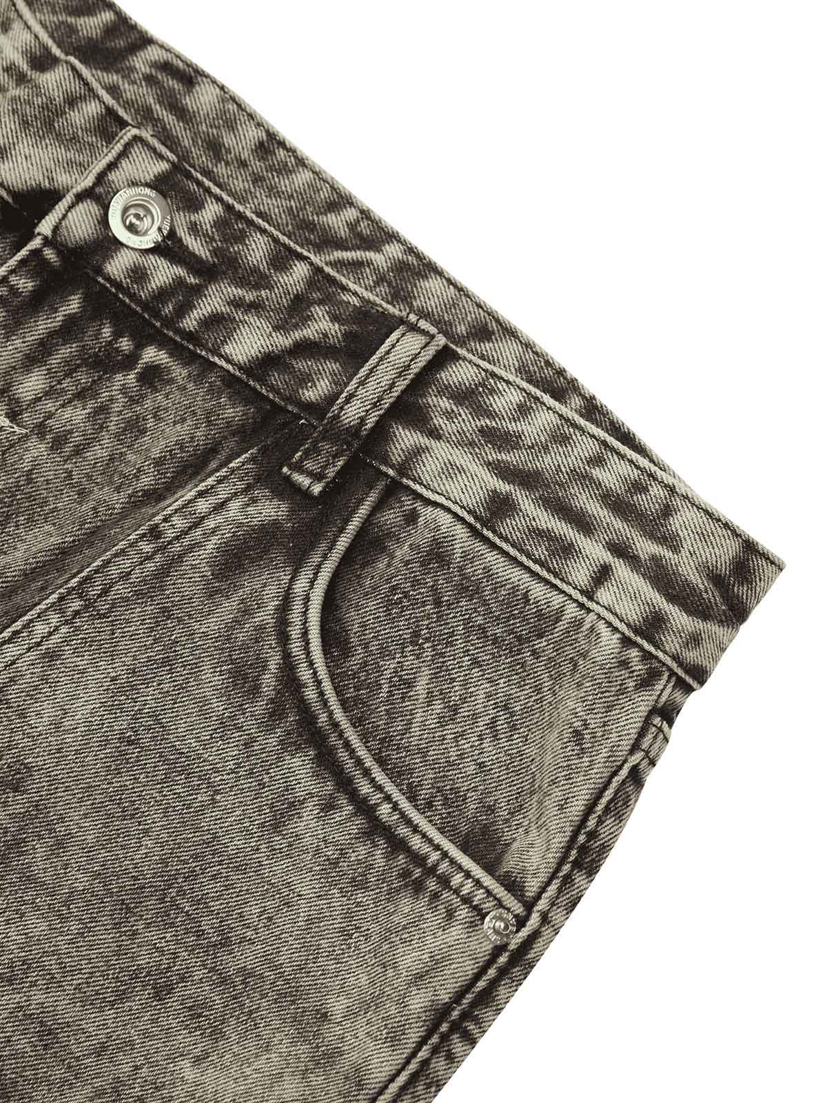 Sneakerhill American Street Style Washed Distressed Work Jeans - sneakerhillcom