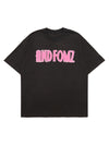 Sneakerhill Pink Letter Applique Street Rap T-shirt - 2145 SP240603QKUV