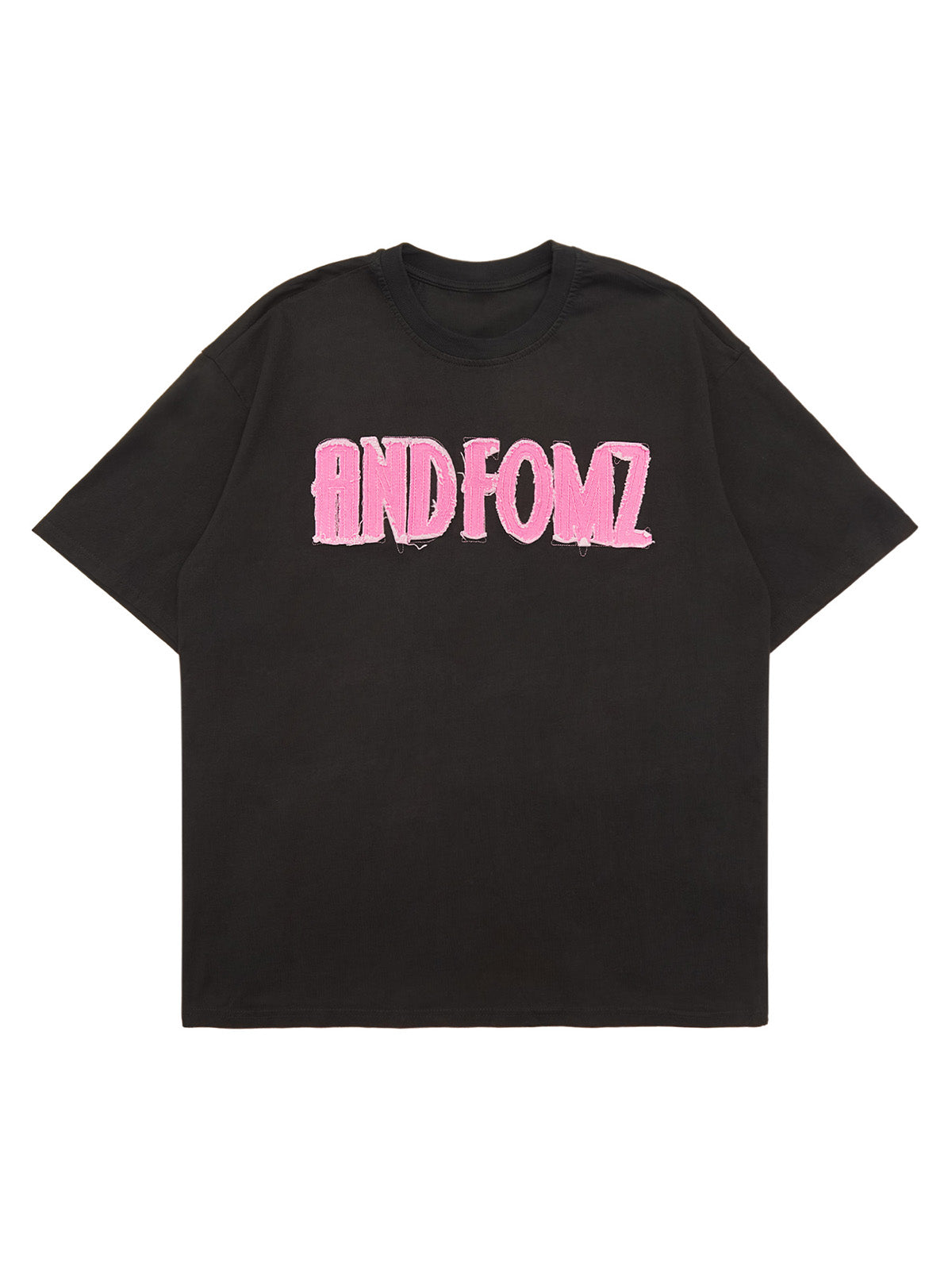 Sneakerhill Pink Letter Applique Street Rap T-shirt - 2145 SP240603QKUV