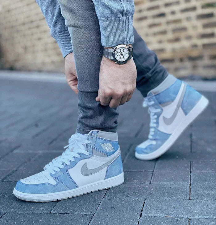 Custom Blue White Jordan 1 High Q ( Customs And Box ), Jordan 1 Sneakers Active sneakeronline