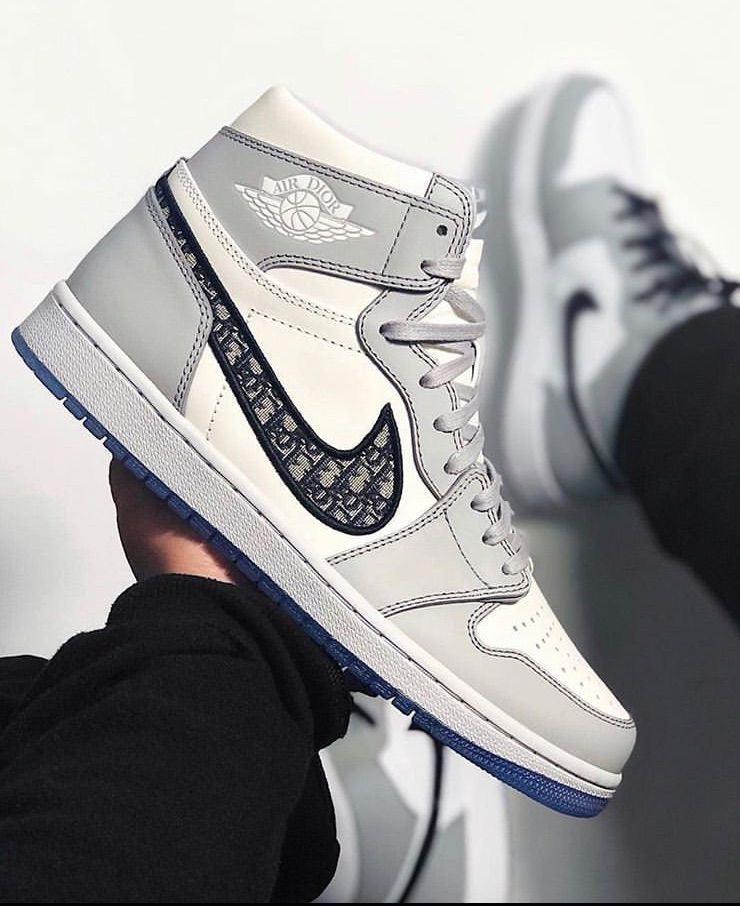 Custom Dior x Air Jordan 1 High OG "Grey"AJ1 High Q luxurysteps