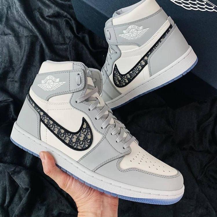 Custom Dior x Air Jordan 1 High OG "Grey"AJ1 High Q luxurysteps