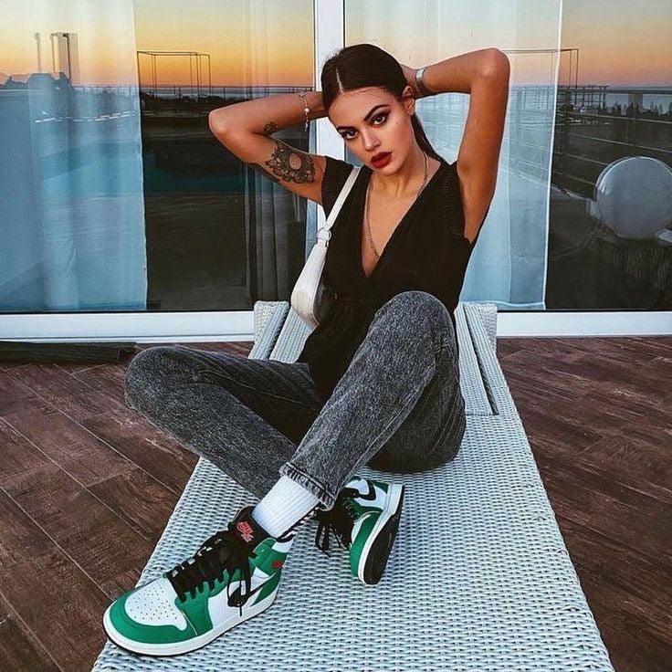 Custom GREEN Jordan 1 High Q ( Customs And Box ), Jordan 1 Sneakers Active sneakeronline