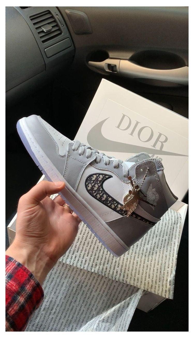 Custom Dior x Air Jordan 1 High OG "Grey"AJ1 High Q luxurysteps