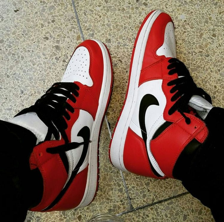 Custom RED Black White Jordan 1 CHICAGO High Q AJ1 UNISEX ( Customs And Box ), Jordan 1 Sneakers FREE SHIPPING WITH FEDEX - sneakerlandnet