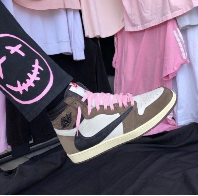 Custom Brown T-Scott x Fragment x Air Jordan 1 High Q ( Customs And Box ), Jordan 1 Sneakers Active CACTUS JACK sneakeronline