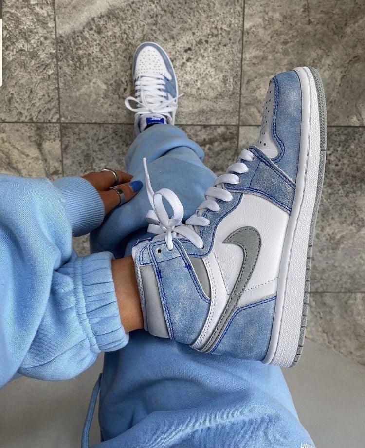 Custom Blue White Jordan 1 High Q ( Customs And Box ), Jordan 1 Sneakers Active sneakeronline