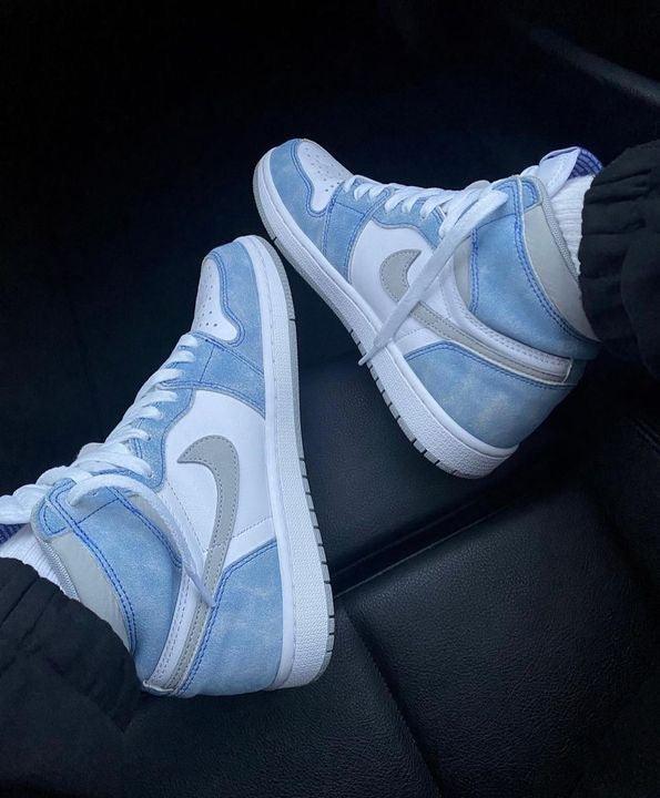 Custom Blue White Jordan 1 High Q ( Customs And Box ), Jordan 1 Sneakers Active sneakeronline