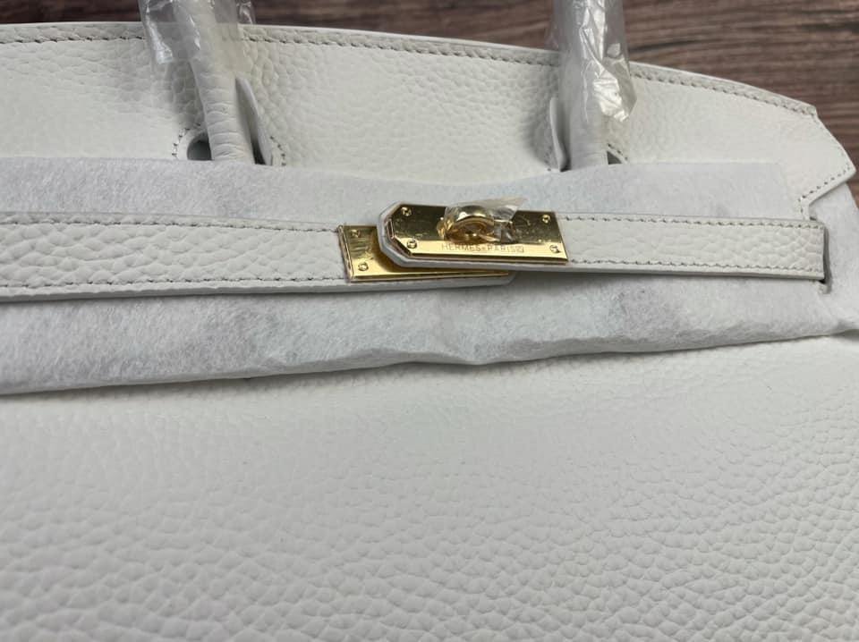 Birkin 25 Blanc White Epsom Palladium Hardware Kilta bags