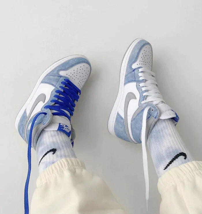 Custom Blue White Jordan 1 High Q ( Customs And Box ), Jordan 1 Sneakers Active sneakeronline