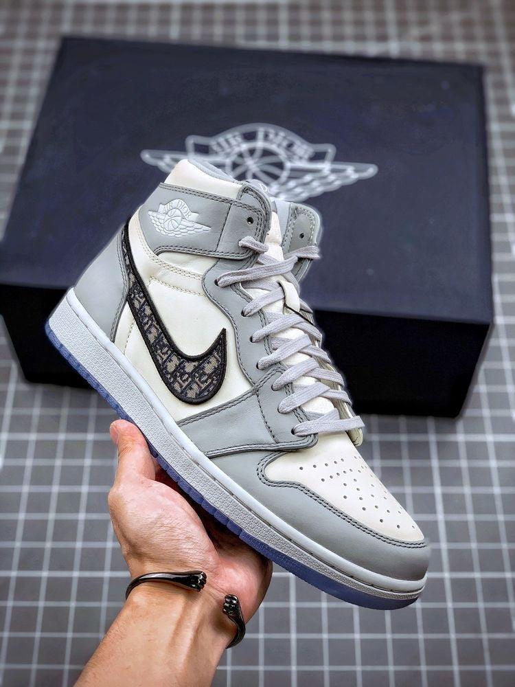 Custom Dior x Air Jordan 1 High OG "Grey"AJ1 High Q luxurysteps