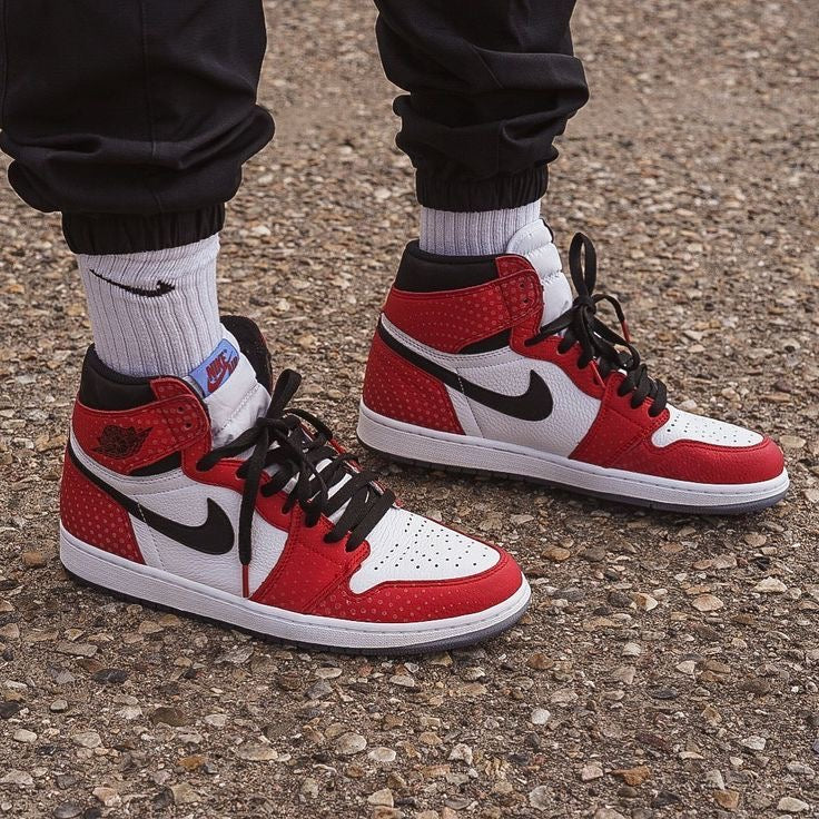 Custom RED Black White Jordan 1 CHICAGO High Q AJ1 UNISEX ( Customs And Box ), Jordan 1 Sneakers FREE SHIPPING WITH FEDEX - sneakerlandnet