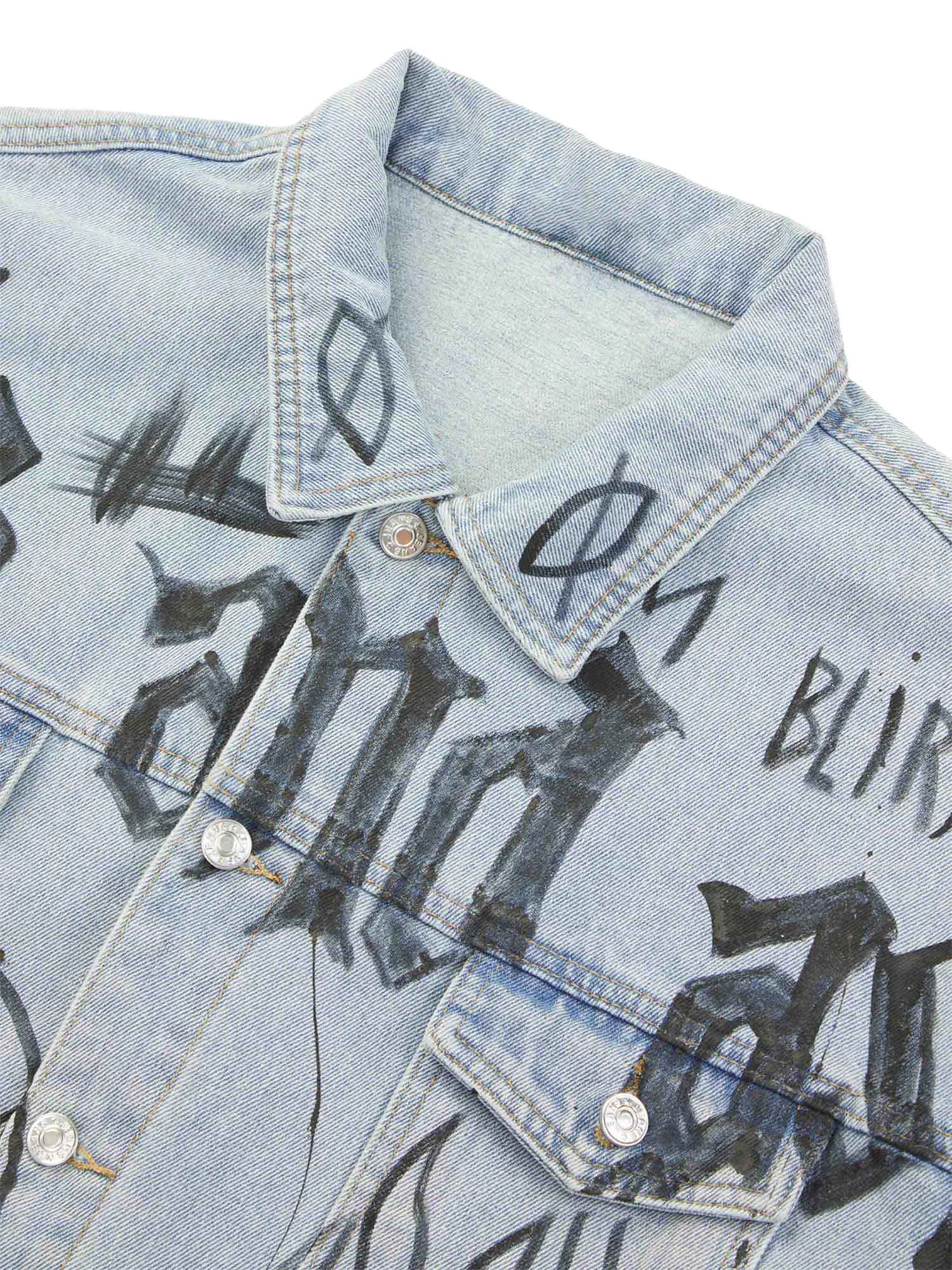 High Street Graffiti Hand Painted Washed Denim Jacket - 1996 - sneakerhillcom