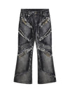 Retro Multi-Pull Washed Distressed Tassel Jeans - 2097 - sneakerhillcom