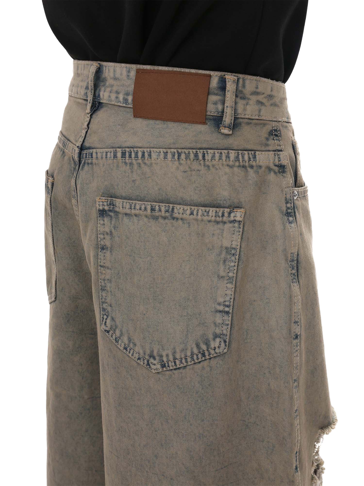 Sneakerhill Wasteland Style Ripped And Dirty Denim Jort - 2118 SP24051537SB