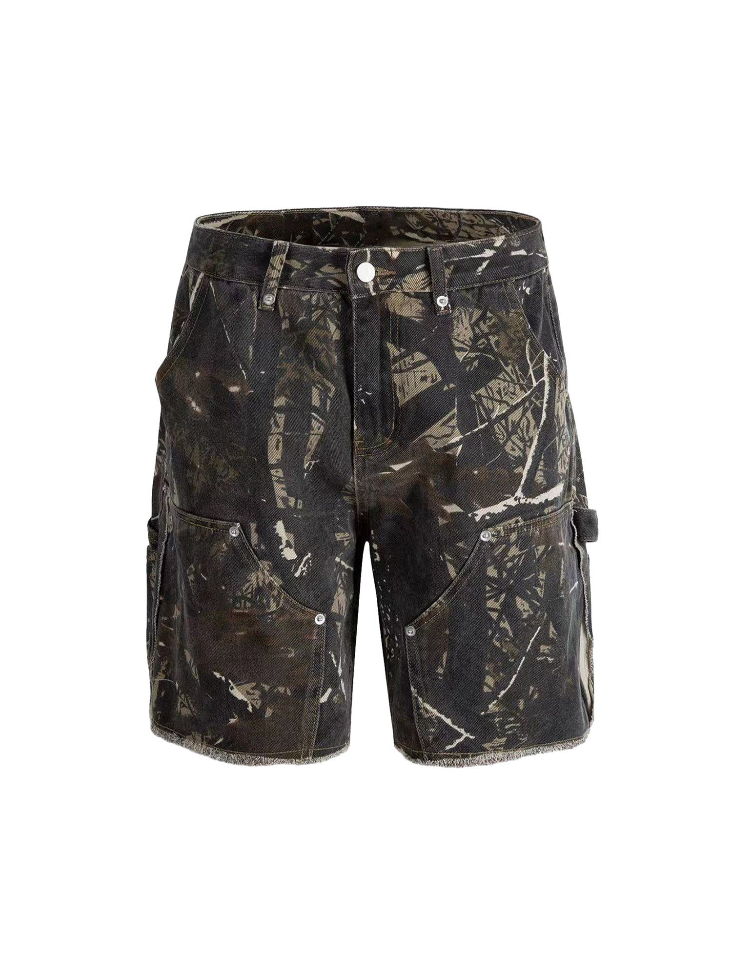 Sneakerhill Retro Distressed Camouflage Workwear Hip-Hop Shorts SP240518ATWA