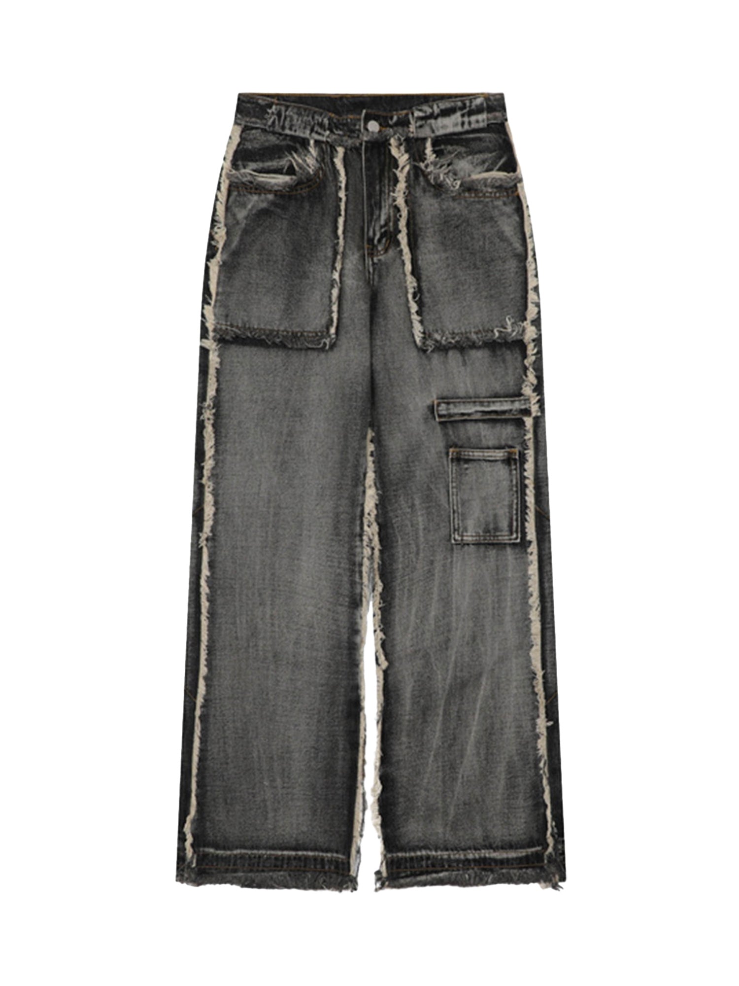 Sneakerhill High Street Washed And Distressed Raw Edge Jeans - 2068 SP2310276LW9