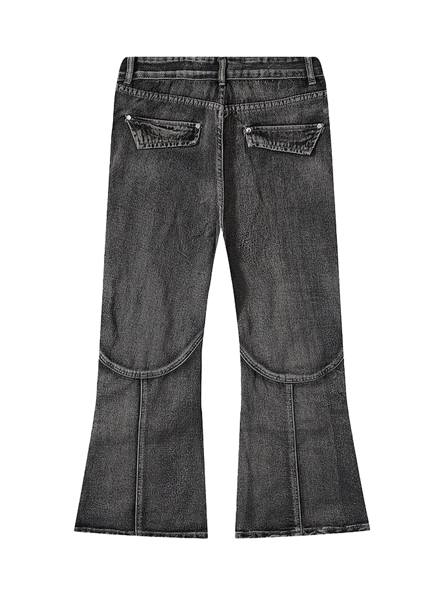 Wasteland Style Washed Distressed Pleated Flare Jeans - sneakerhillcom