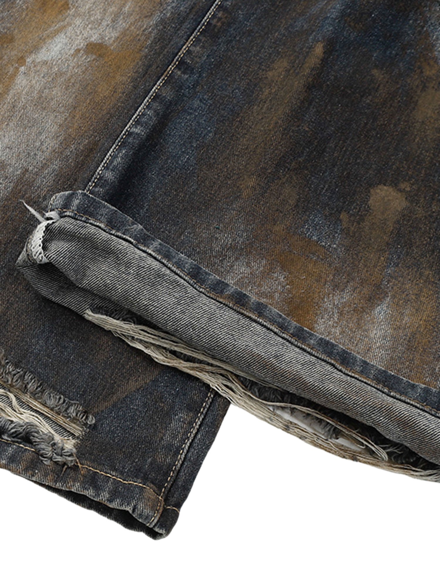 Heavy Duty Ripped Washed Straight Jeans - sneakerhillcom