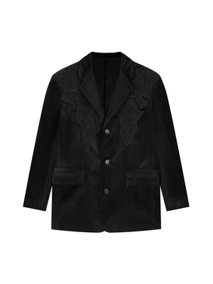 Lace Map Logo Velvet Suit SP2405105WRF