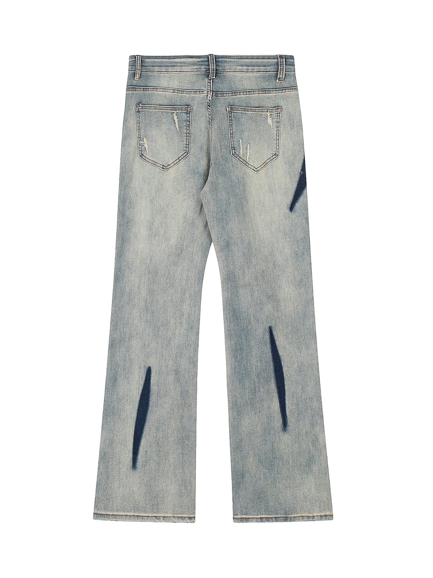 Sneakerhill Vintage Washed Split Structure Hip-Hop Jeans - sneakerhillcom