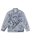 Retro Hand-painted Washed Graffiti Denim Jacket - sneakerhillcom