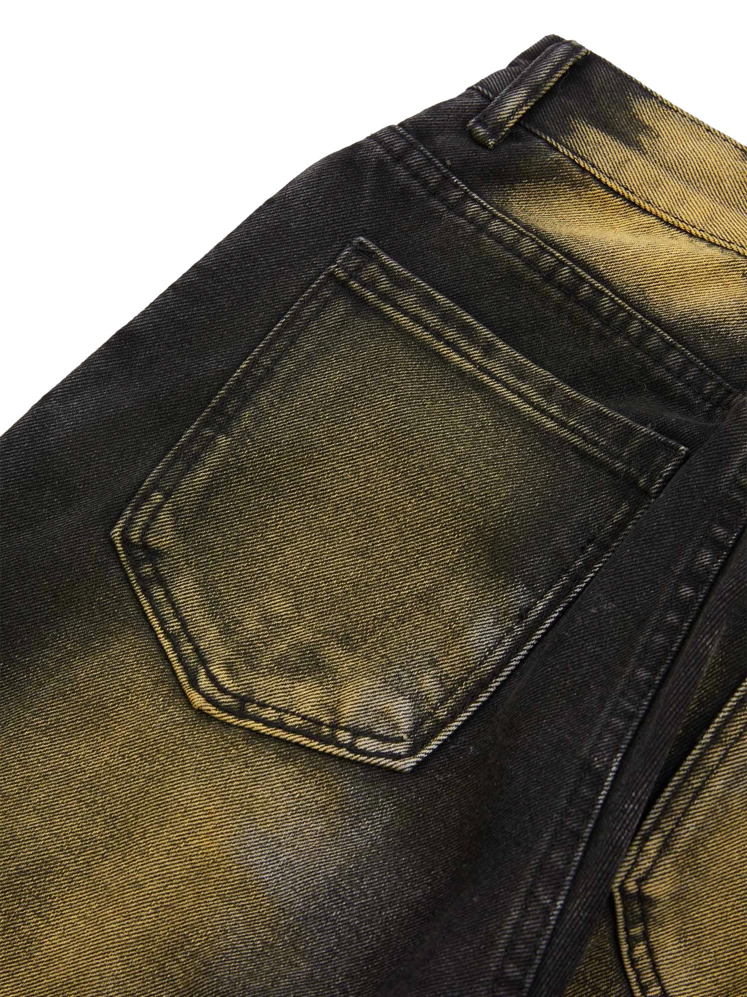 Sneakerhill Hip-hop Washed Distressed Loose Spray-dyed Jeans SP24030112FU