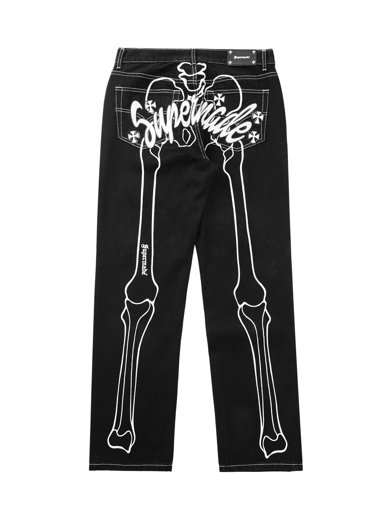 Sneakerhill Hip Hop Bones Embroidered Jeans - 1859 SP2310067QVH