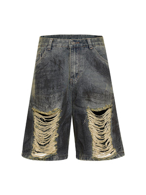 Sneakerhill High Street Washed Distressed Denim Shorts SP2405277OOT