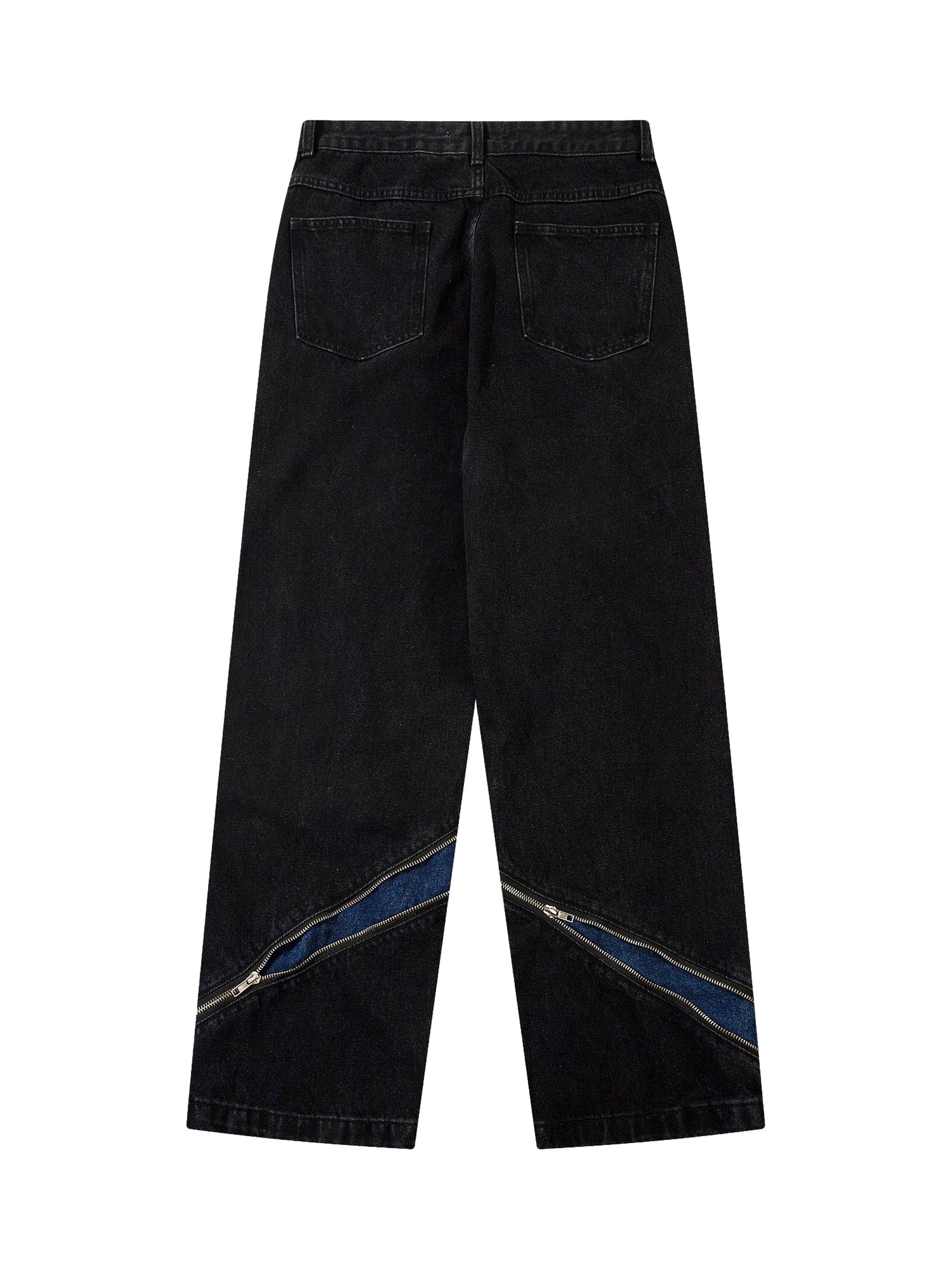 High Street Zipper Design Washed Jeans - sneakerhillcom