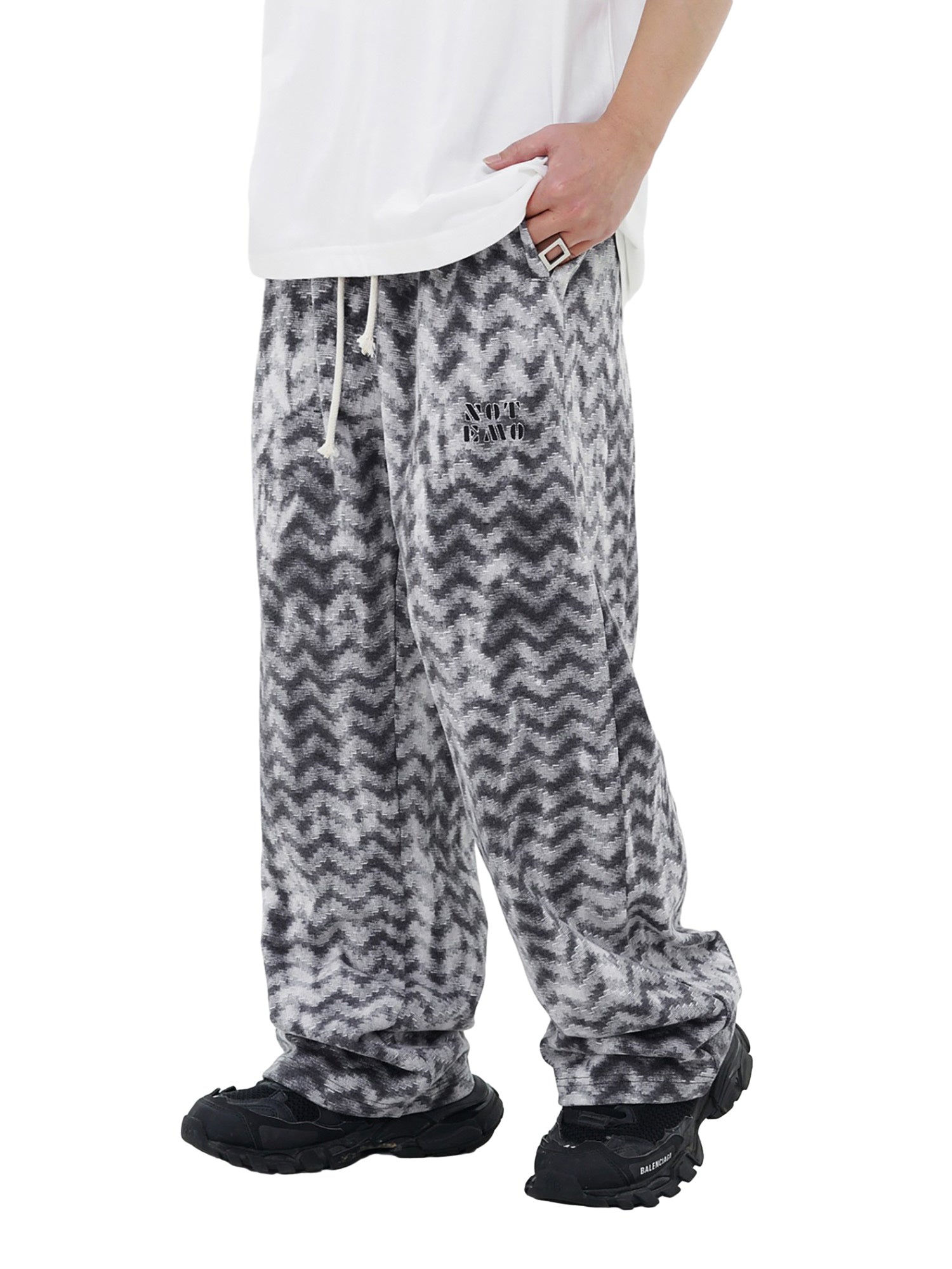 Corrugated Contrast Drawstring Casual Sweatpants SP2403274HO6