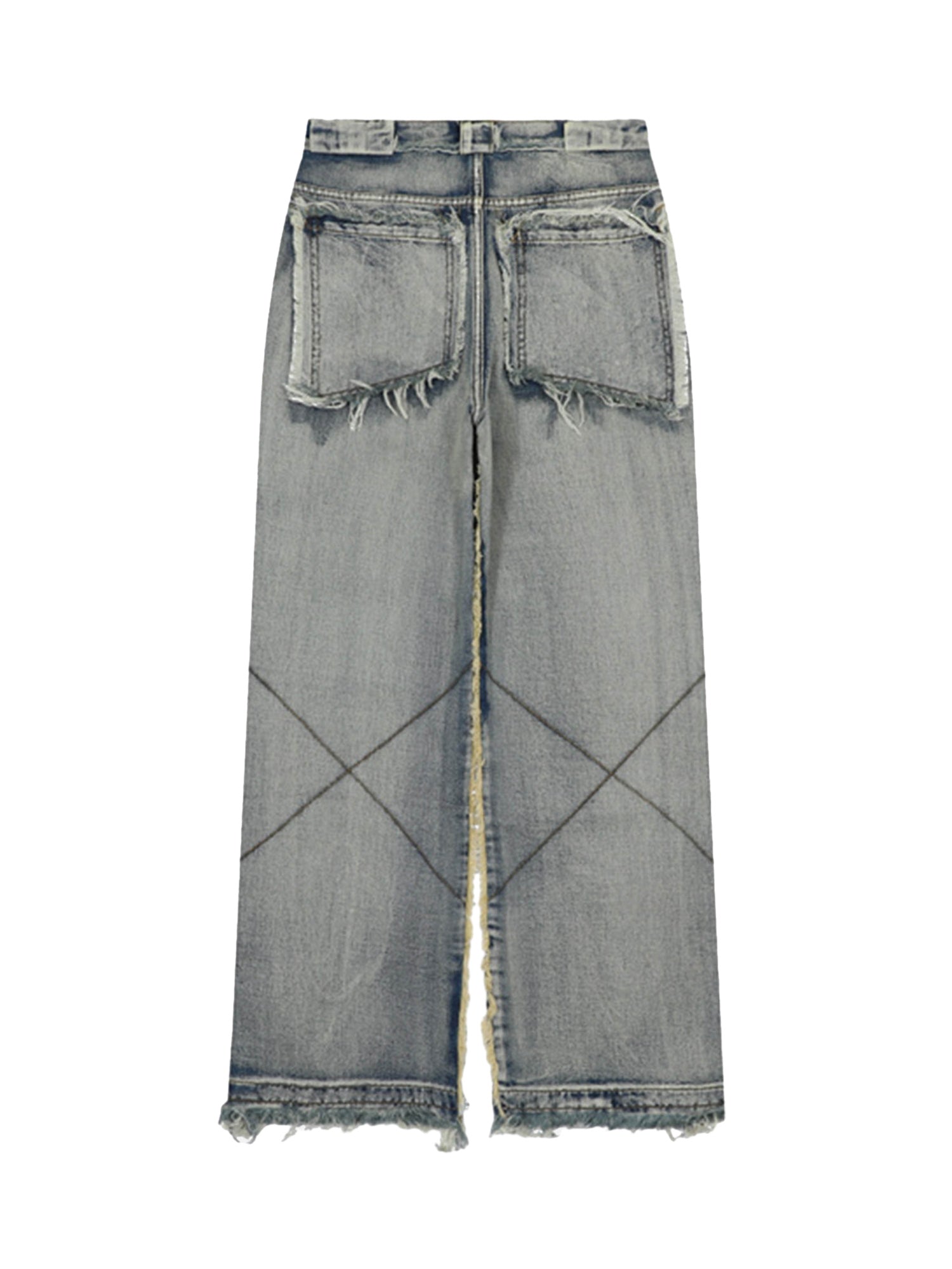 Sneakerhill High Street Washed And Distressed Raw Edge Jeans - 2068 SP2310276LW9