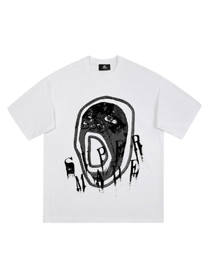 Sneakerhill Hip-hop High Street Creative Portrait Print T-shirt SP240311TE7N