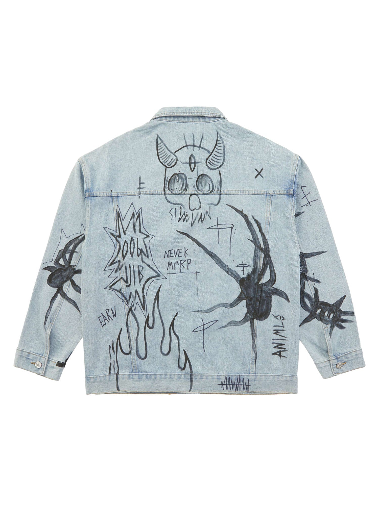 High Street Graffiti Hand Painted Washed Denim Jacket - 1996 - sneakerhillcom