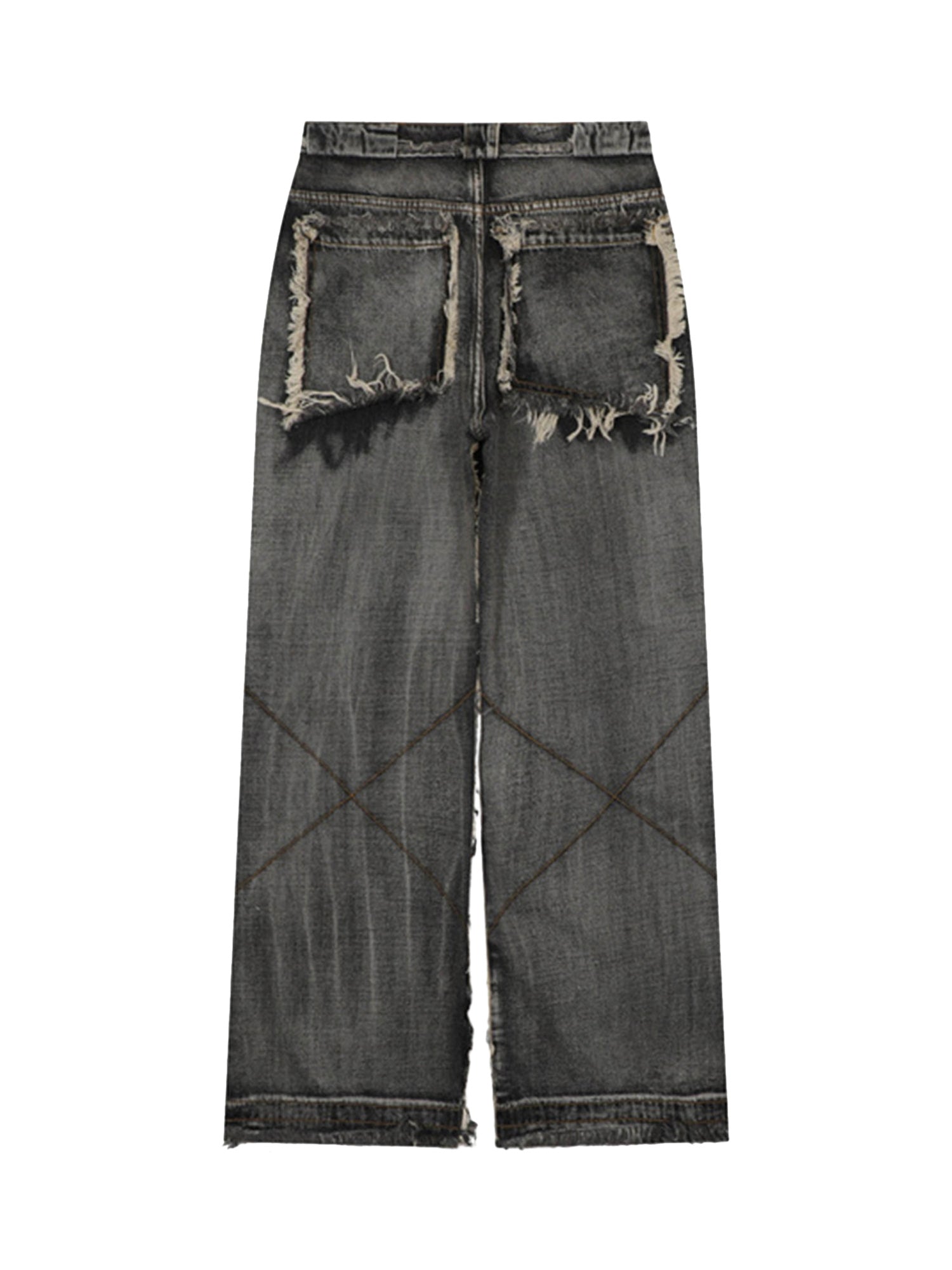 Sneakerhill High Street Washed And Distressed Raw Edge Jeans - 2068 SP2310276LW9