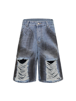 Sneakerhill High Street Washed Distressed Denim Shorts SP2405277OOT