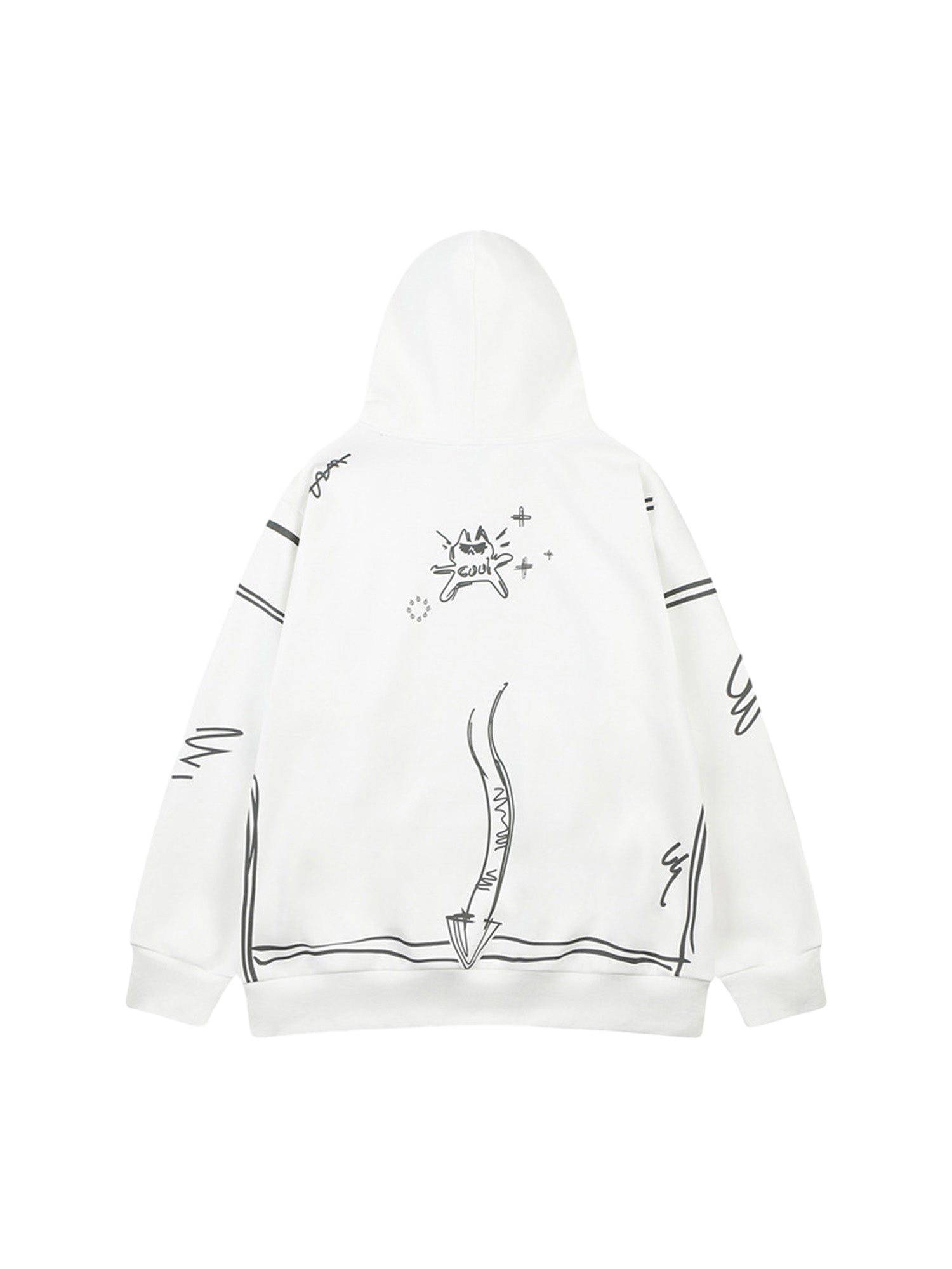 Sneakerhill Hand-painted Graffiti Hoodie And Fleece Hoodie