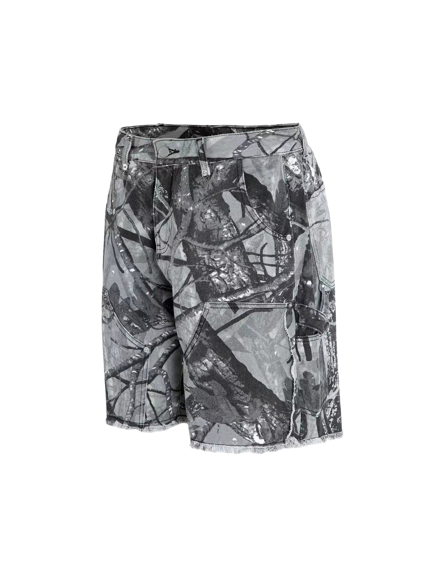 Sneakerhill Retro Distressed Camouflage Workwear Hip-Hop Shorts SP240518ATWA