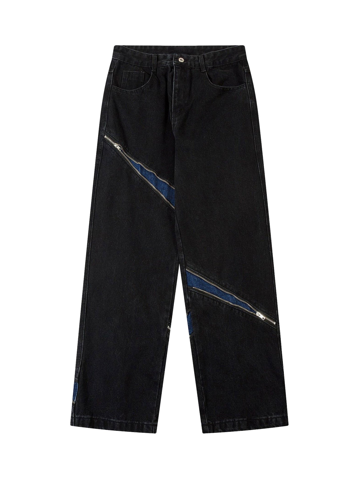 High Street Zipper Design Washed Jeans - sneakerhillcom