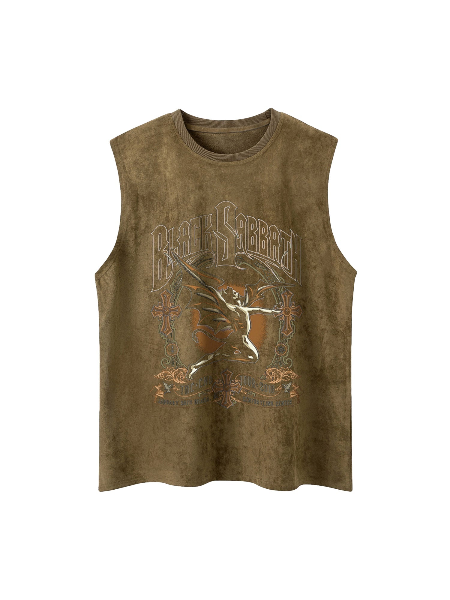 Sneakerhill Printed Crew Neck Casual Vest SP240312FBJC