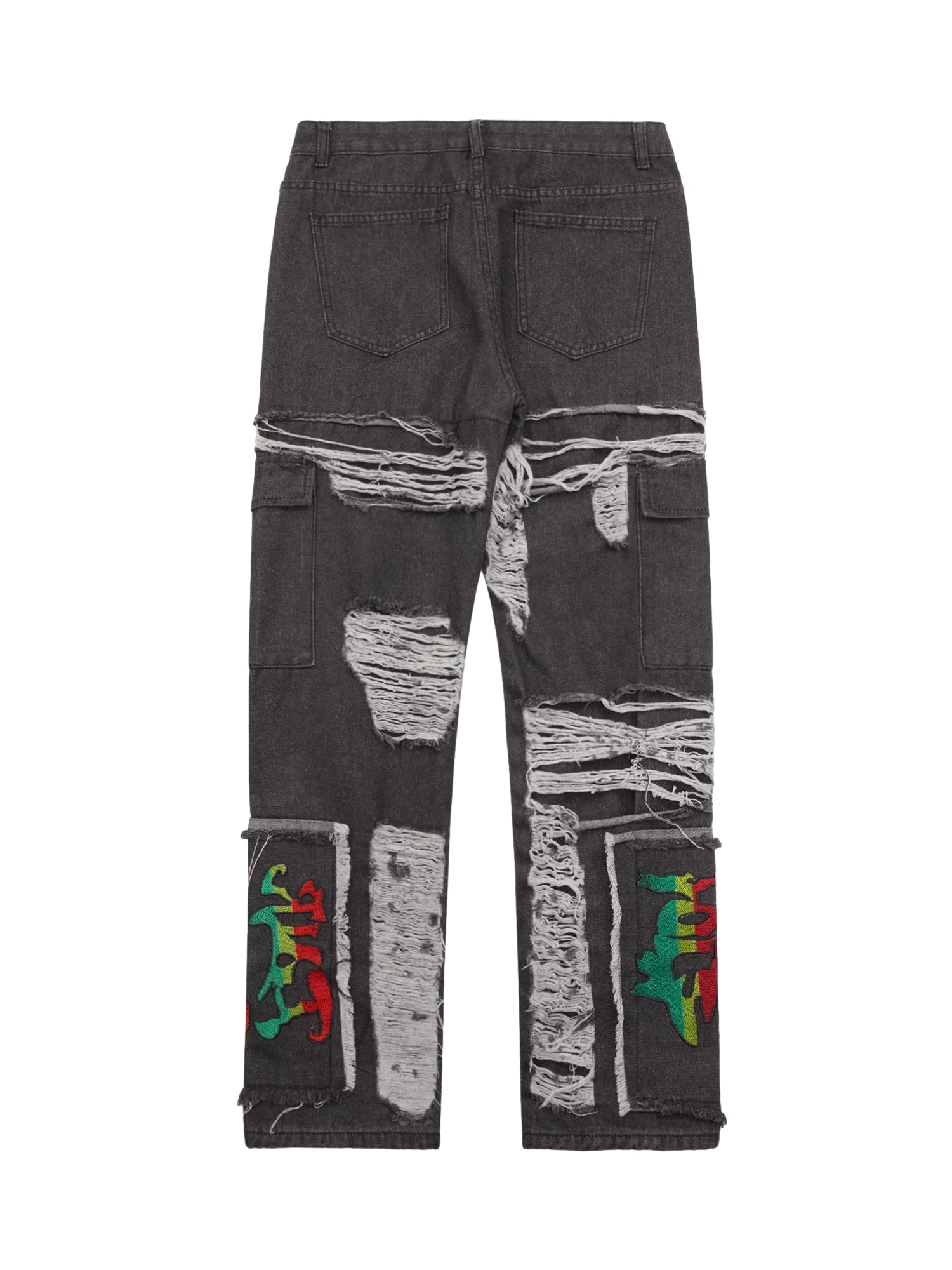 Sneakerhill Destruction Brushed Hip Hop Embroidered Jeans SP2403028V8Q