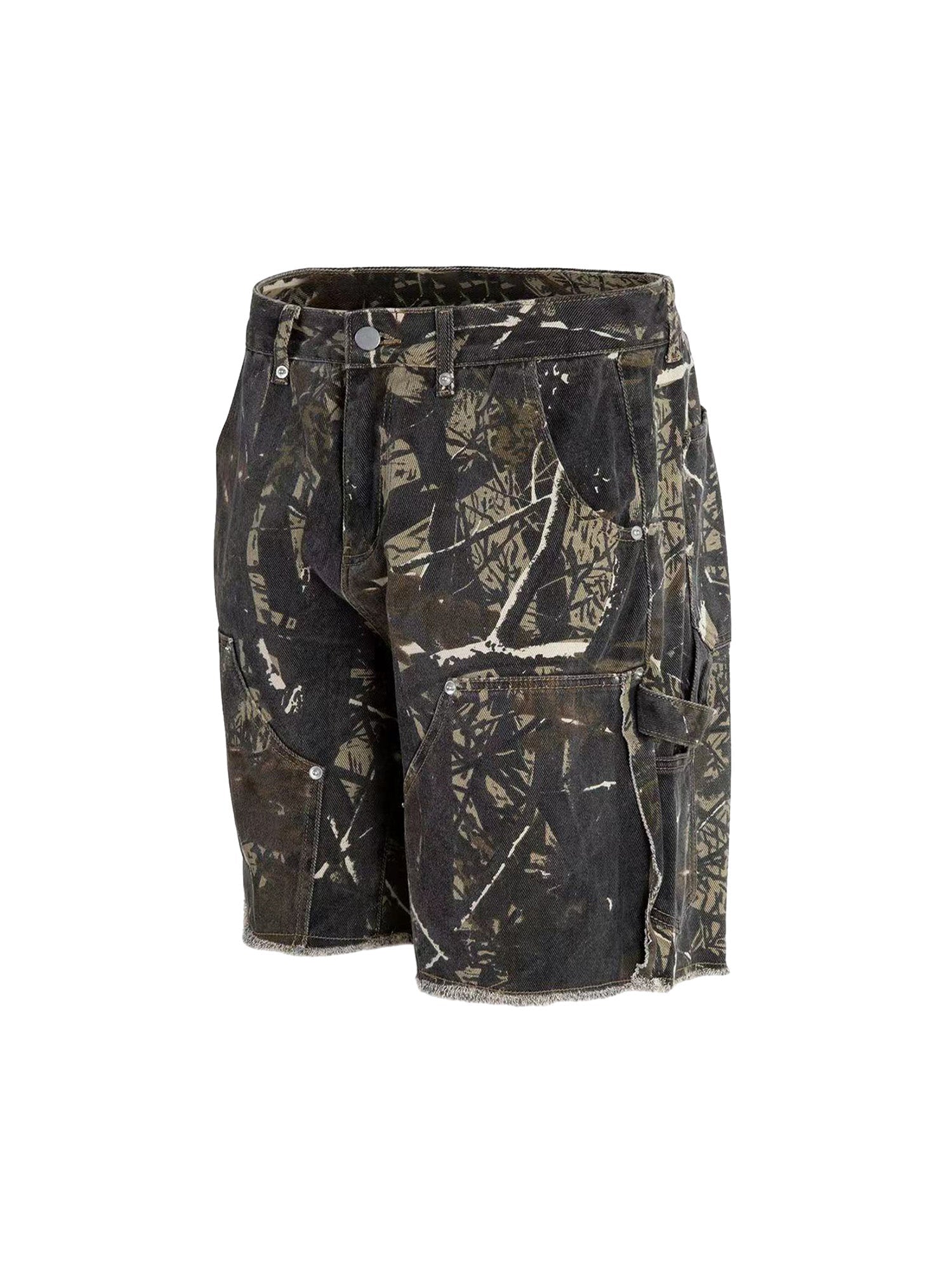 Sneakerhill Retro Distressed Camouflage Workwear Hip-Hop Shorts SP240518ATWA