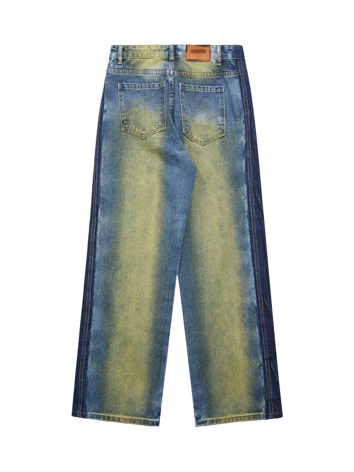 Sneakerhill Hip-hop Washed Distressed Loose Spray-dyed Jeans SP24030112FU