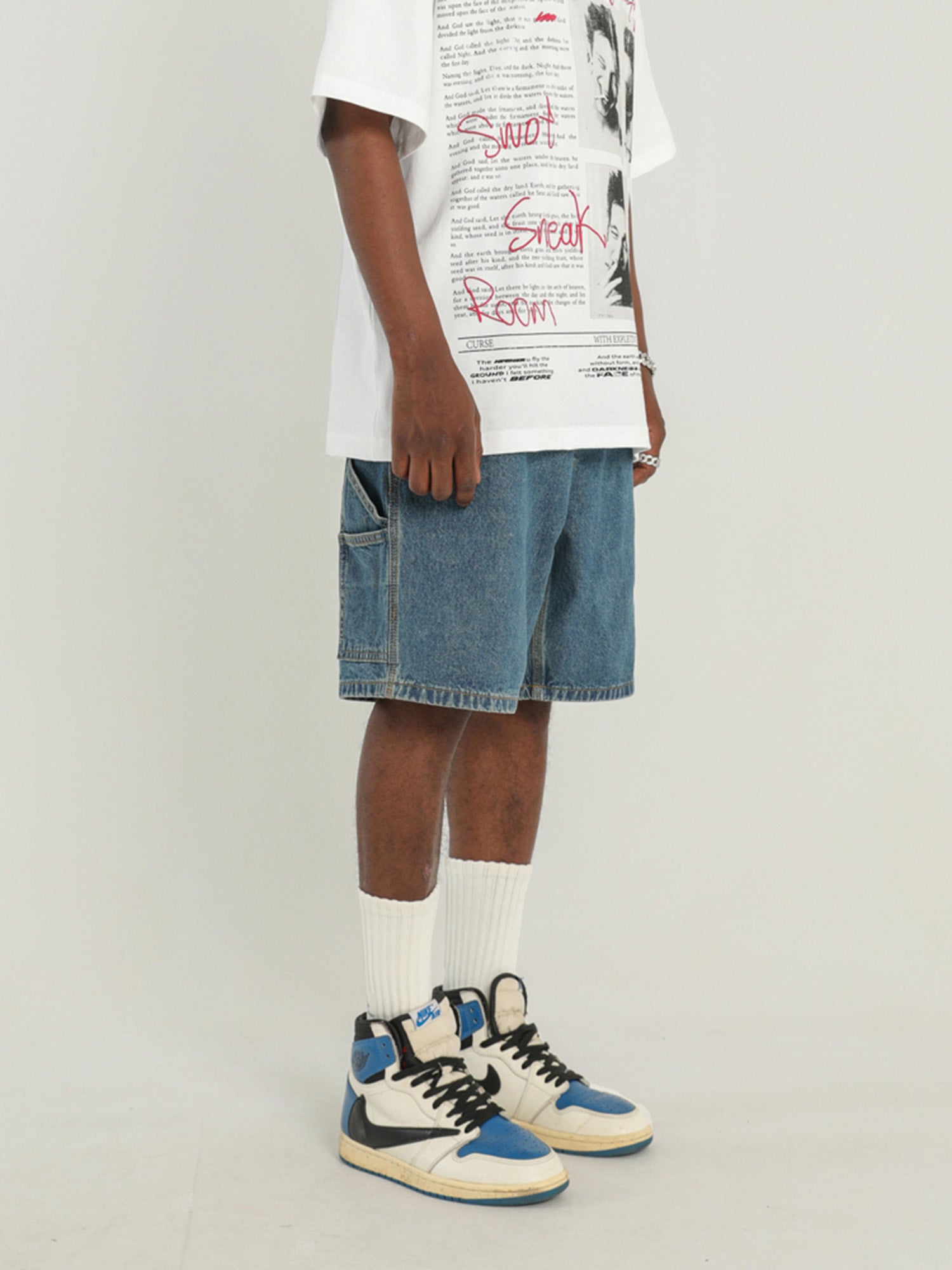 Sneakerhill Retro Blue Denim Shorts