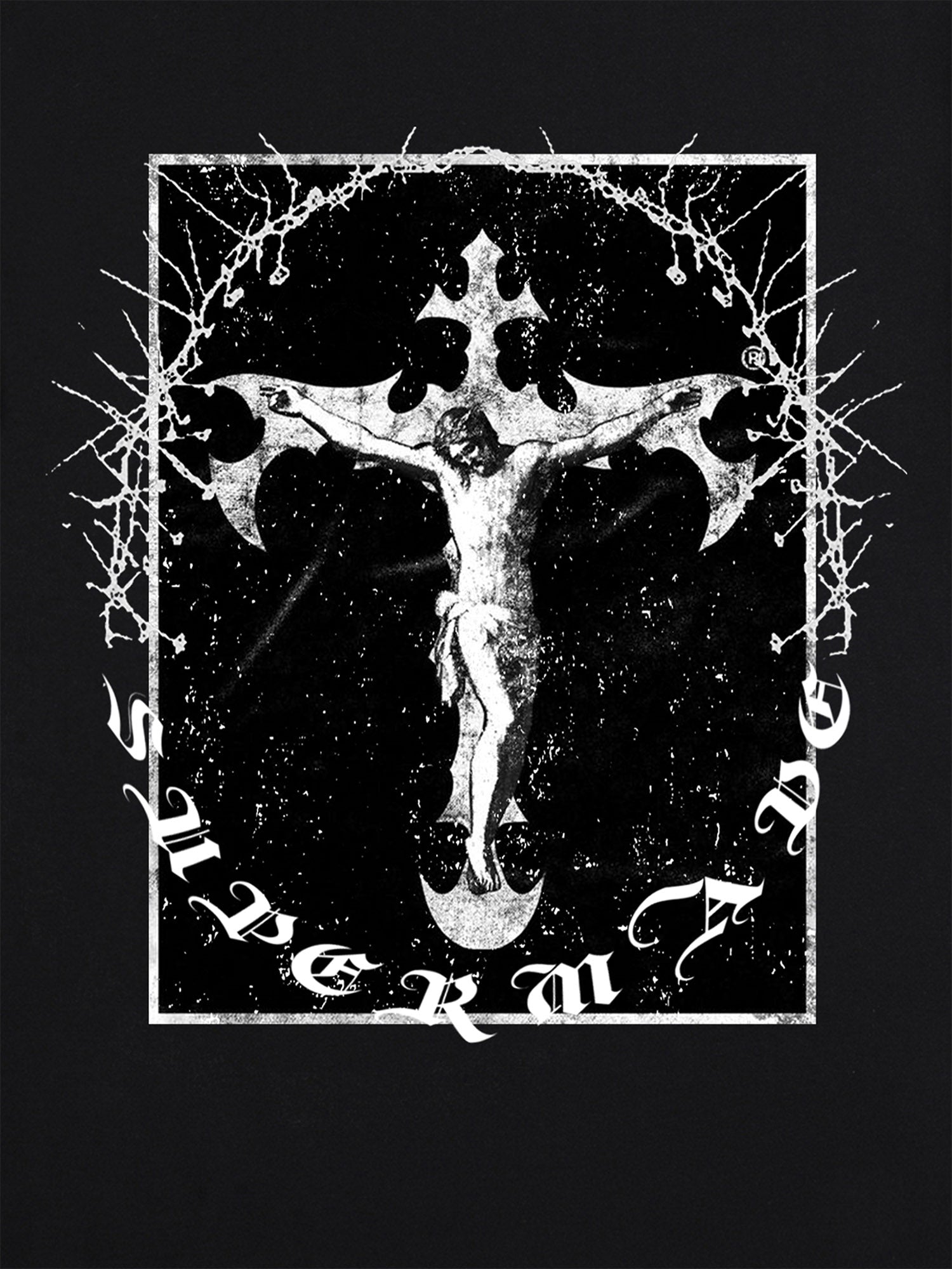 Sneakerhill Retro Street Jesus Cross Print T-Shirt SP240308MRRM