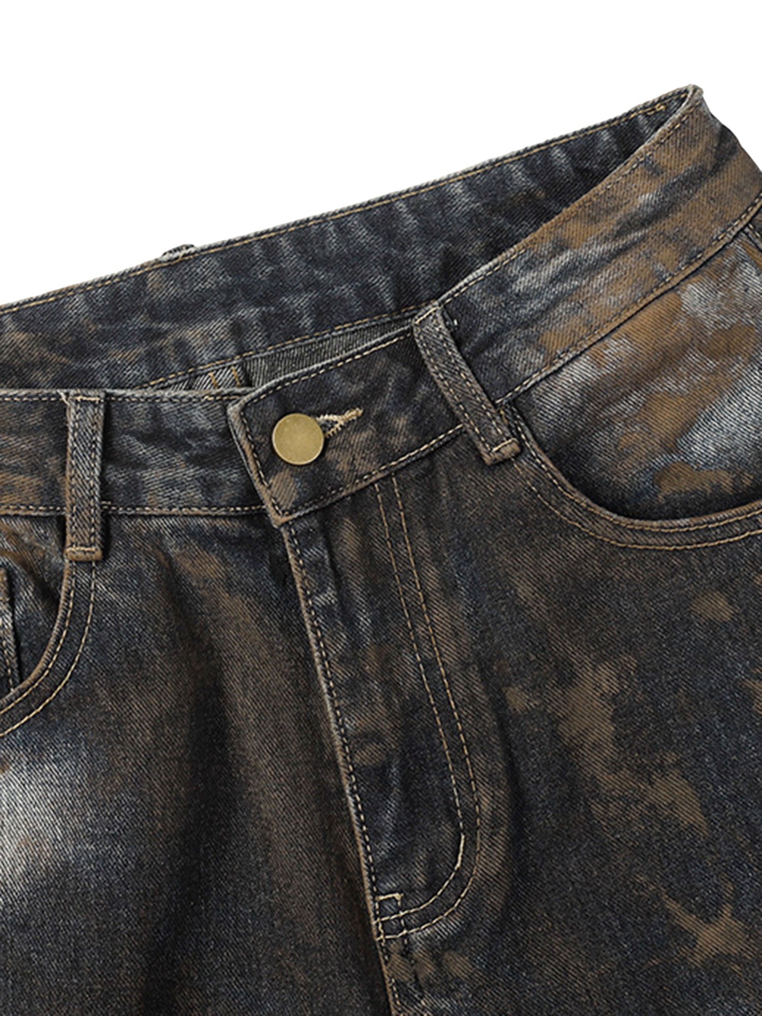 Heavy Duty Ripped Washed Straight Jeans - sneakerhillcom