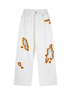 Street Flame Towel Embroidered Jeans - sneakerhillcom